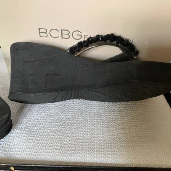 Women's BCBG BG-Saria Fume Transparent Black Jelly 3" Thong Sandals 8M - Picture 3 of 5
